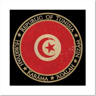 Vintage Republic of Tunisia Africa African Flag Posters and Art